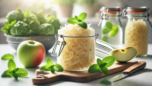Receta Saludable de Chucrut Casero con Hierba Buena y Manzana