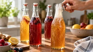 Segunda fermentación de kombucha: cómo carbonatar sin que exploten las botellas