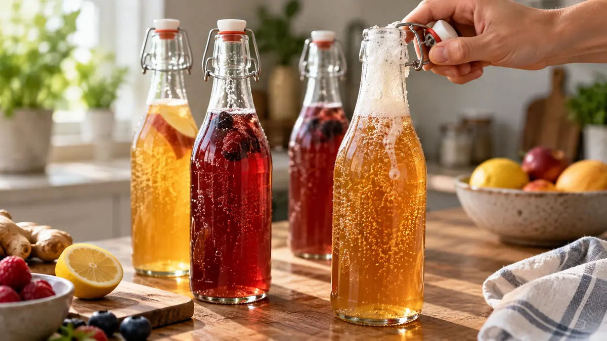 Segunda fermentación de kombucha: cómo carbonatar sin que exploten las botellas