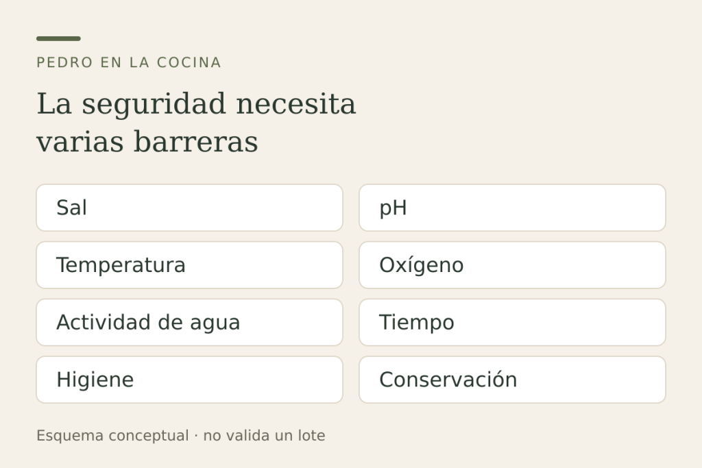 Seguridad en la fermentación: pH, sal, temperatura y sistema de barreras
